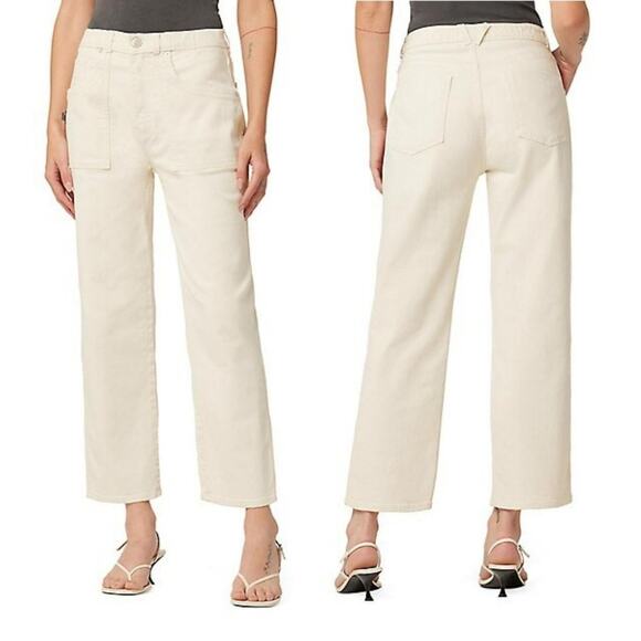 Hudson Remi High-Rise Stretch Straight-Leg Ankle Jeans Ecru Size 30 NWT - Picture 2 of 13